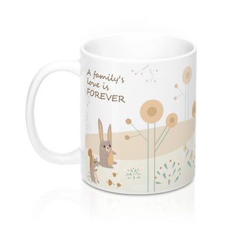 A Family's Love is Forever – Unwind with our Lovely Designer Woodland Animals Ceramic Mug – 11oz