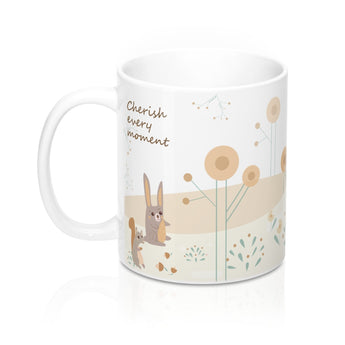 Cherish Every Moment – Unwind with our Lovely Designer Woodland Animals Ceramic Mug – 11oz