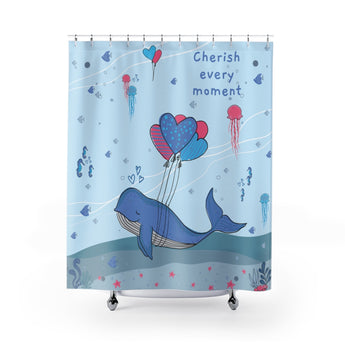 Inspirational Shower Curtain – Beautiful Under-The-Sea Scene – Cherish Every Moment