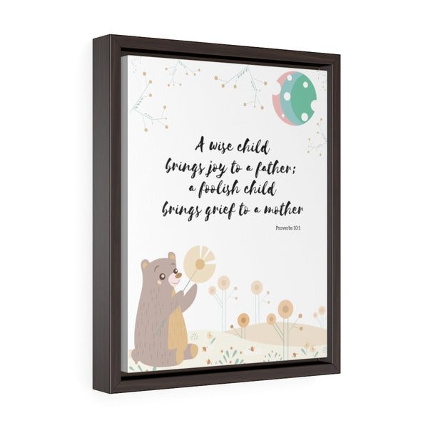 Inspirational Bible Verse Wall Art for Baby's Nursery – Framed, 11” x 14” - A Wise Child