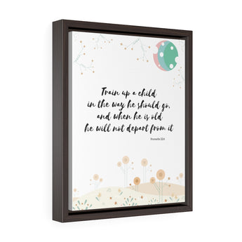 Inspirational Bible Verse Wall Art for Baby's Nursery – Framed, 11” x 14” - Train Up a Child