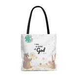 God’s Masterpiece/Child of God – Inspirational Christian-Themed Tote Bag – Woodland Animals – 100% Polyester, 18"x18"