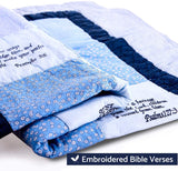 Stuff4Tots Bible Verse Baby Blanket. Embroidered Scriptures Baby Quilt