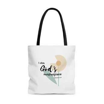 God’s Masterpiece/Child of God – Inspirational Christian-Themed Tote Bag – Flower – 100% Polyester, 18”x18”
