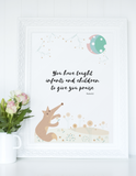 You Have Taught Infants - Inspirational Bible Verse Poster for Baby's Nursery – Premium Matte, 12” x 18”