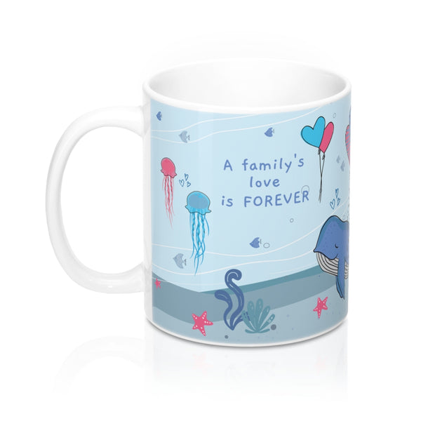 A Family's Love is Forever – Unwind with our Lovely Designer Under-the-Sea Ceramic Mug – 11oz
