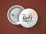 Inspirational Christian-Themed Pin Buttons – God’s Masterpiece - Flower