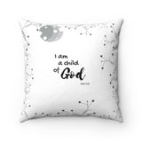 Inspirational Christian Throw Pillow – God’s Masterpiece/Child of God, Minimalist – Spun Polyester, 14”x14”
