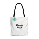 Forever Loved/A Family’s Love is Forever - Inspirational Tote Bag – Flower and Moon – 100% Polyester, 18”x18”
