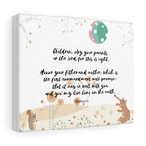 Children Obey Your Parents - Inspirational Christian Art Gallery Wrap for Baby's Nursery – Premium Matte Cotton, 10” x 8”