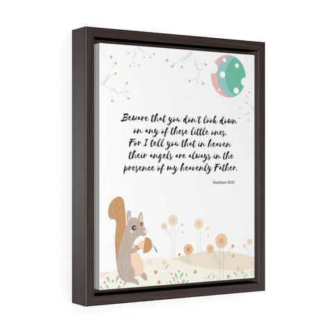 Inspirational Bible Verse Wall Art for Baby's Nursery – Framed, 11” x 14” - Beware That You Don't Look Down