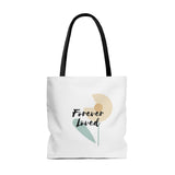 Forever Loved/A Family’s Love is Forever - Inspirational Tote Bag – Flower – 100% Polyester, 18”x18”